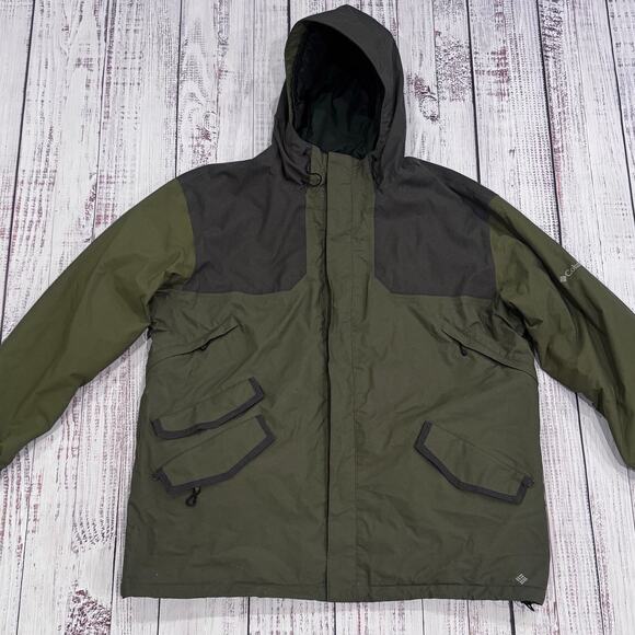 Columbia Omni-Tech Hooded Jacket Men’s XXL Green Waterproof Insulated - Picture 1 of 12